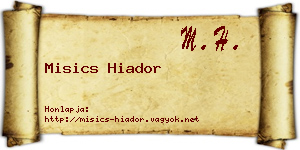 Misics Hiador névjegykártya
